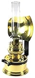 Material: Messing poliert, Den Haan Petroleumlampe Pantry, Messing, mit Seitenreflektor, kompakte und Variable Öllampe als Tischlampe oder Wandlampe, Leuchtdauer ca. 12 Stunden