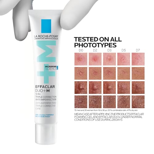 Image of La Roche-Posay Effaclar Duo+M Gel Moisturiser for Oily Skin, 7.5ml (Pack of 2)