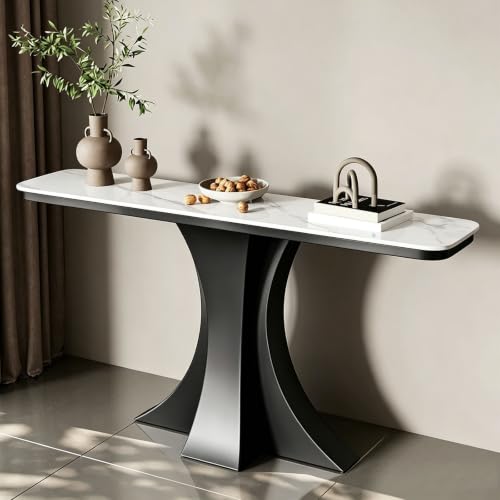 Consola Recibidor Estrecha Lujo Piedra Sinterizada Mesa De Recibidor