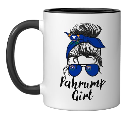 Taza de cerámica Pahrump Nevada Women Girl negra/blanca miniatura 1