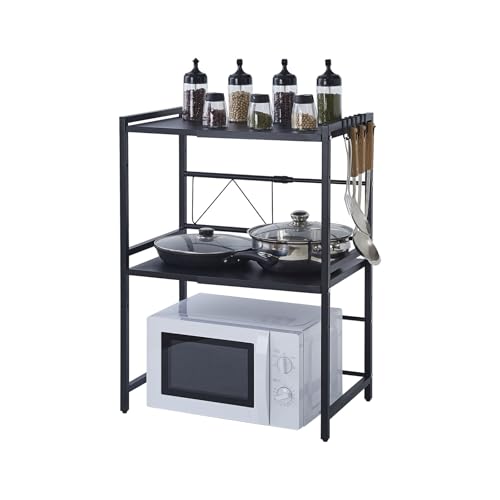 ZZINOKE 3-Stufiger Mikrowellenregal, Mikrowellenständer mit 6 Haken, Höhen- und...
