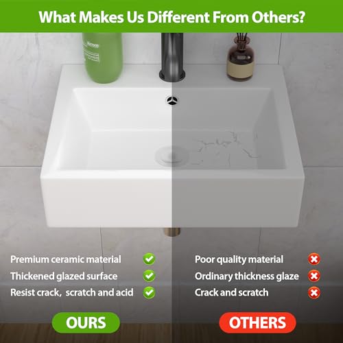 Lavabo rectangular de baño suspendido para ganar espacio en aseos pequeños 5