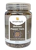 Anamaya Sichuan-Pfefferkörner, 100 % rein und natürlich, szechuanische Pfefferkörner, angebaut in Nordostindien, verpackt in einem ästhetischen wiederverwendbaren Glas, 50 g Packung