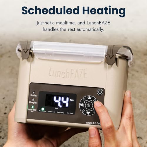Image of LunchEAZE Core Gen 2 Cordless Heated & Electric Lunch Box - Battery-Powered, 4-Cup Capacity, 220F, Automatic Scheduled Heating for Hot Meals Anywhere