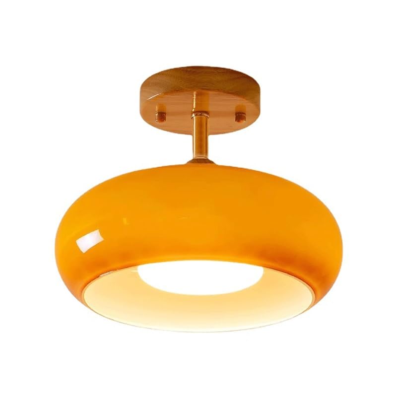 Plafonniers rétro en laiton avec abat-jour orange E27 variable