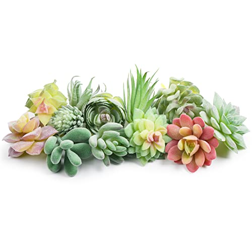 Succulent Planter Pots HappyHapi 12 Pcs Artificial Succulents Mini Fake Plants Unpotted Faux Succulent for Craft, Small...