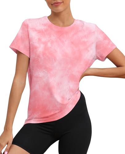 Image of KevaMolly Workout Tops for Women UPF50+ Breathable Loose Fit Yoga T Shirts Short Sleeve Running Gym Athletic Tee Top