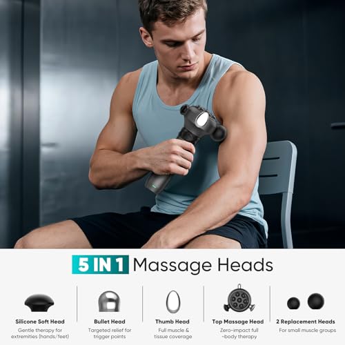 Image of Massager Gun Deep Tissue, Cordless Vibrating Muscle Massage Gun - Handheld Quick Release Massager for Back, Neck and Fascial Binding - Targetred Trigger Point, Max