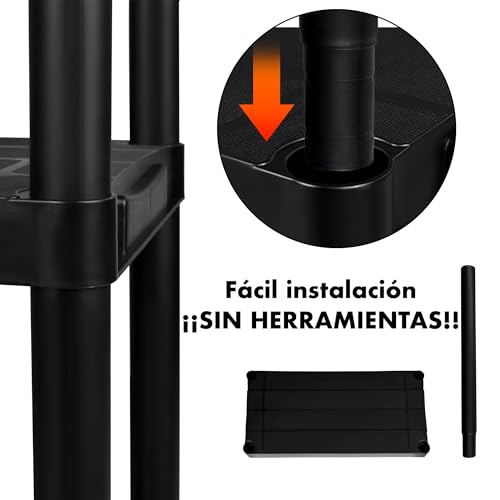 Pack 2 estanterías de plástico modulares 170x60x30 cm con 5 baldas Resistentes Cada una | Almacenaje Ideal para Interior y Exterior: Garaje, trastero, jardín, Oficina | Montaje sin Herramientas - imagen 9