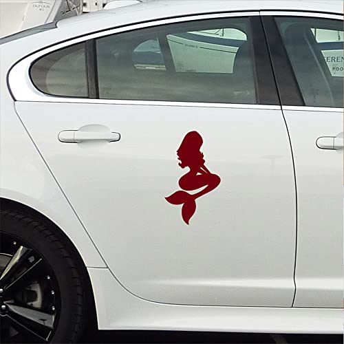 Image of Beautiful Mermaid 1 (Burgundy) (Set Of 2) Premium Waterproof Vinyl Decal Stickers For Laptop Phone Accessory Helmet Car Window Bumper Mug Tuber Cup Door Wall Decoration