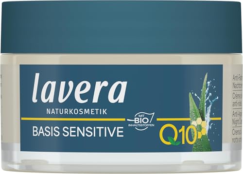 lavera Anti Falten Nachtcreme Q10 ∙ Feuchtigkeit & Pflege ∙ Anti Aging Nachtpflege ∙ Creme pflegt & strafft die Haut ∙ vegan Bio Naturkosmetik Natural Kosmetik Gesichtscreme 1er Pack (1x50ml)