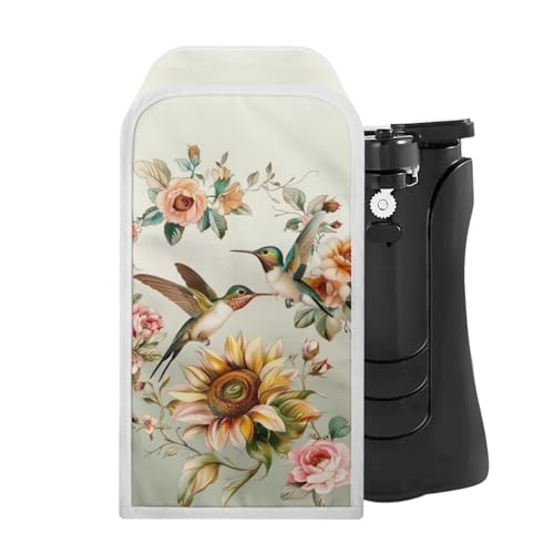 ZUXONGSY Abrelatas eléctrico de colibrí, cubierta antipolvo con diseño de girasol, para mujer, regalo para mujeres, abrelatas, cubierta antipolvo lavable a máquina