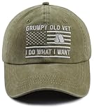 Army Gifts for Men, Funny Grumpy Old Vet Hats, Military Veteran Baseball Cap, Christmas Father's Day Birthday Decorations for Dad Papa Grandpa Uncle