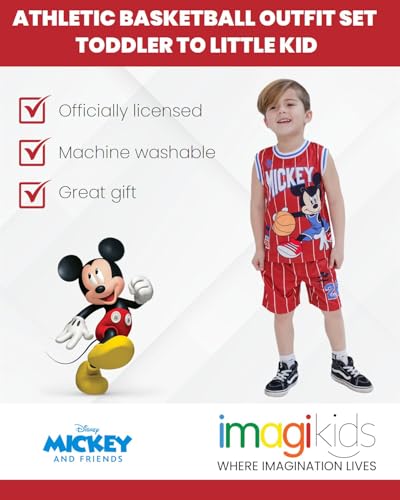 Image of Disney Boys' Basketball Jersey & Shorts Set - Athletic Outfit for Toddlers & Big Kids (2T-10 /12)