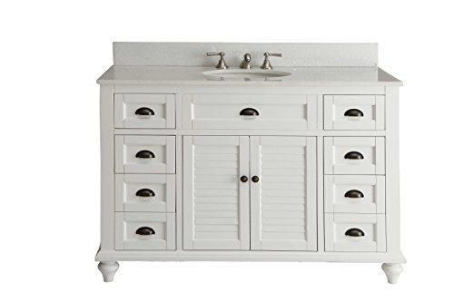 Glennville 49" Cottage Bathroom Vanity Cabinet Set In White Gd28327 #TOP5