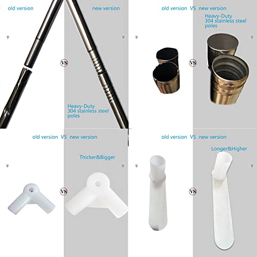 Kingkara Canopy Bed Frames Post Queen Full Size Stainless Steel Netting Bed Canopy Frame Poles Four Corner Bed Bracket Fit For Metal Bed Wood Bed Bedroom Décor (Queen) #TOP1