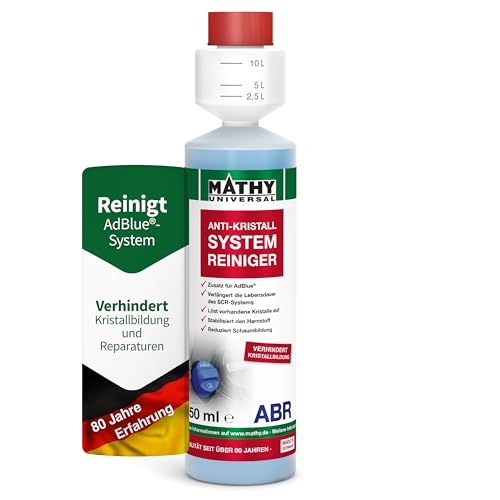 MATHY-ABR Anti Kristall Systemreiniger - 250ml - Zusatz für AdBlue im Diesel Fahrzeug - Hochkonzentriertes Additiv gegen Kristallbildung - Reiniger für AdBlue Tank und SCR-Einspritz-System