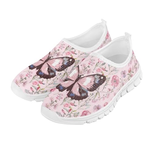 Kids Butterfly Shoes for Girls School Sneakers Breathable Mesh Running Tennis Shoes for Little Kid/Big Kid2