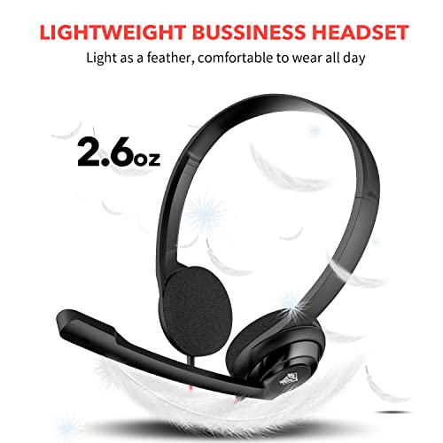 NUBWO USB C Headset with Mic for Laptop, Phone,Headphones with Noise Cancelling Microphone for Computer, On-Ear Wired Office Call Center Headset for Boom SkypeWebinars, in-line Control by NUBWO - Image 2
