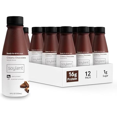 Soylent Chocolate Meal Replacement Shake, Contains 16g Complete Vegan Protein, Ready-to-Drink, 11oz, 12 Pack Cover