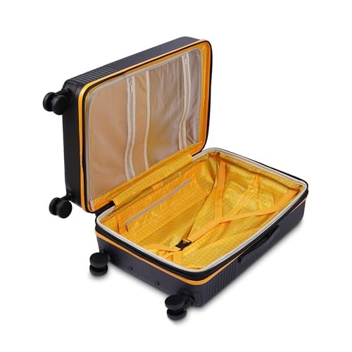 Image of VENTEX Hard Luggage Trolley Bag (Black-Yellow, Cabin Luggage /Carry-On Luggage 20-Inch)