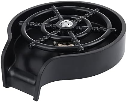 XMSKY Cup Washer Stainless Steel and ABS Glass Washer Bottle Washer and Matte Black Cup Washers for Kitchen Sink,Automatic Flushing Device for cup，Baby Bottle,Bar Glass