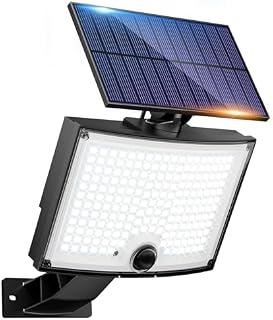 Peasur Solar Lights Outdoor Garden, 202 LED Solar Motion Sensor Security Lights with 3 Lighting Modes Wireless Solar Wall Lights Waterproof Solar Powered Lights for Garden Fence Yard Deck Garage