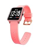 Fitness Tracker Watch, Color Screen Activity Tracker Watch Heart Rate Monitor IP67 Waterproof Smart Wristband Blood Pressure Monitor Sleep Monitor Pedometer Kids Women Men (Pink)