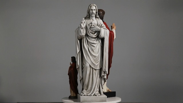 Estatua Grande Sagrado Corazón de Jesús 24.7 pulg miniatura 7