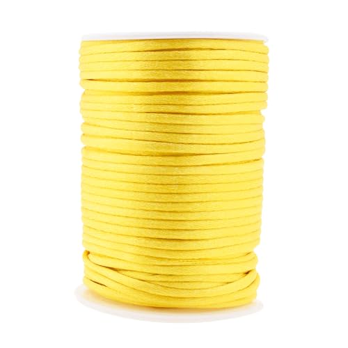Opiniones y reviews de Cuerda amarilla - solo los mejores. 36 Mandala Crafts - Cordón de nailon satinado de 3 mm, cuerda amarilla de nailon de 50 yardas, cuerda de seda de cola de rata, para pulseras, collares, joyas, adornos de macramé