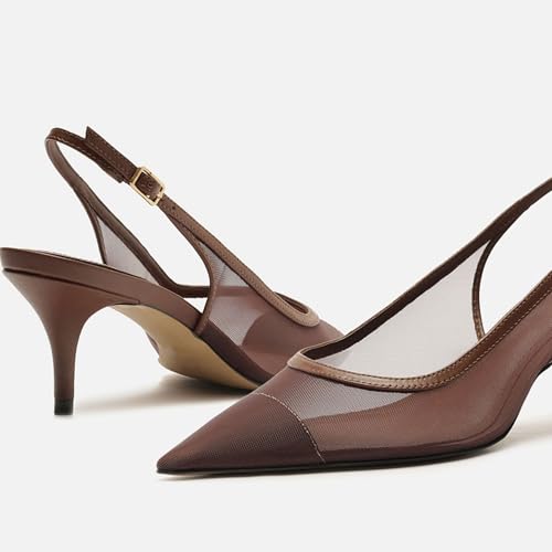 Mesh Kitten Heels for Women Slingback Design with Pointed Toe Breathable and Stylish Elegant Low Heel for Comfort and Sophistication4