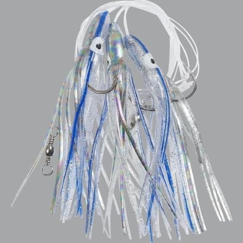 Fladen Deep Sea Octopus Rig, Dorschsystem bestehend aus DREI Oktopussen, 5 DREI Hakengrößen Stehen zur Auswahl (Blue Abalone, 8/0)