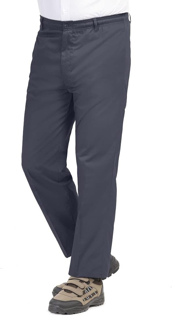 – Mens Rugby Trousers Fully Elasticated Smart Casual Pants for Work, Leisure, Indoor & Outdoor Activities 34 Waist / 29 Leg Length Navy