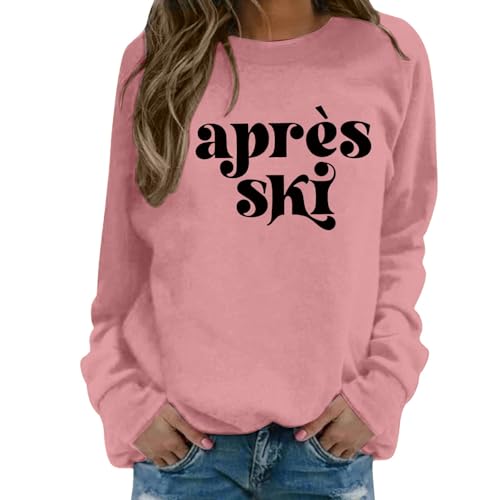 Sweat à capuche sans capuche femme col ras du cou manches longues sport d'hiver décontracté