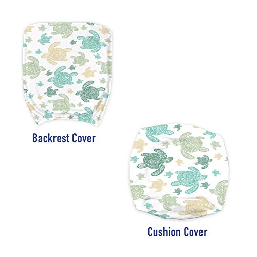 Ambesonne Turtles Office Chair Slipcover, Illustration Of Repeating Motifs Of Animal Print In Assorted Tones, Protective Stretch Decorative Fabric Cover, Standard Size, Seafoam Grey #TOP2