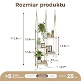 Bamworld Półki okienne na rośliny - Wiszące półki - Wieszak na rośliny do okna - Drewniana półka ścienna na kwiaty - Półka na parapet - Wiszący stojak na rośliny do wnętrz - Dekoracja do salonu - Ogro