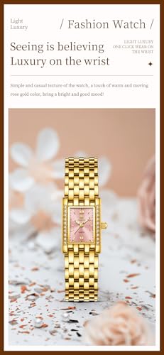 Image of OLEVS Watch for Women Stylish Analog Quartz Luxury Gold Stainless Steel Strap Diamond Black Dial Elegant Casual Ladies Watch