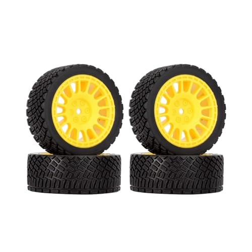 For Rolly XV02 For TT01 LCPTG FW06 1/10 4�� 12mm�Z�p 68mm �S���^�C�� �z�C�[������ RC�J�[�A�N�Z�T���[ �A�b�v�O���[�h �����C�� RC�g���b�N�^�C��(Yellow)