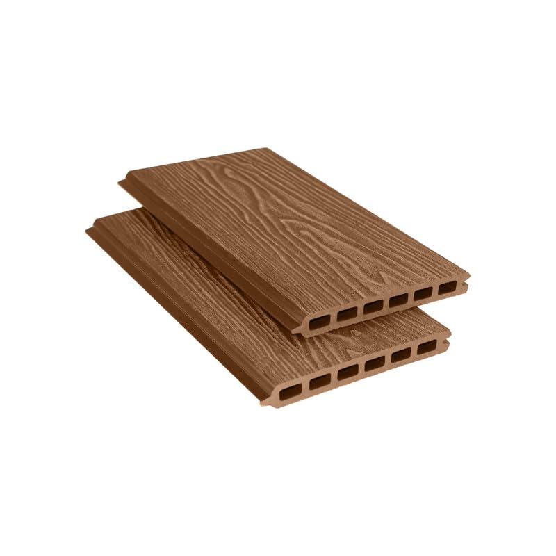 Tuda Grass 1.8m WPC Composite Tongue & Groove Woodgrain Fencing Boards Garden - Teak — image 1