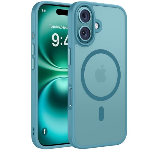 Image of Miracase Magnetic Series for iPhone 16 Case [Compatible with MagSafe] Military-Grade Protection, Anti-Fingerprint, Slim Phone Case for iPhone 16 6.1 inch - Teal
