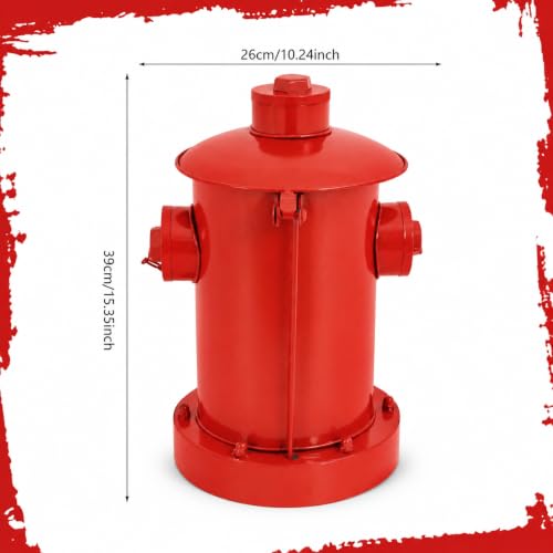 Caneca de Basura Retro con Tapa Diseño Hidrante de Incendios miniatura 3
