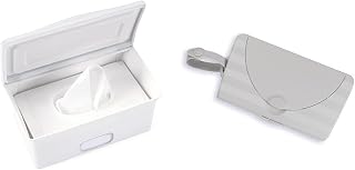 Ubbi Baby Wipes Dispensers Bundle with Weighted Plate Holder and Portable On-The-Go Travel Wipes Container