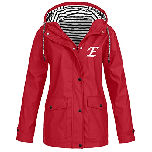 Veste coupe-vent imperméable grande taille avec capuche et cordon pour femme active