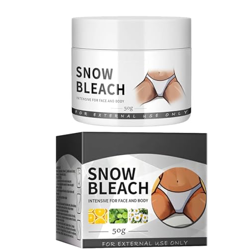 Crema Antimanchas Oscuras para la Cara y el Cuerpo, Snow Bleach para Partes Intimas, Crema Aclaradora, Crema para Axilas, Axilas, Cuello, Espalda, Piernas, Codos y Áreas Privadas