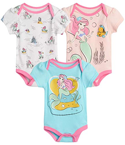 Image of Disney Baby Girls’ Minnie Mouse Bodysuit – 3 Pack Romper: Easy Diaper Change