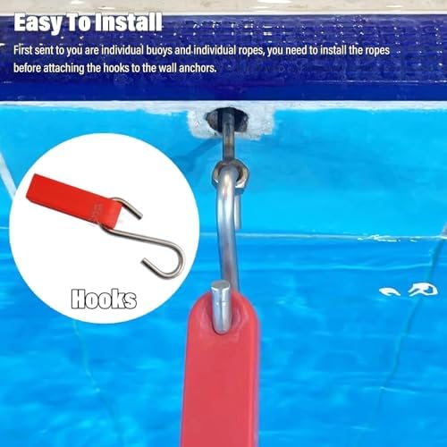 Swimming Pool Safety Rope Float Kit Professional Competition Divider LinePool Safety Rope, Buoy Boundary Line for Deep and Shallow Water Separation, Enhances Visibility and Safety for Swimmi
