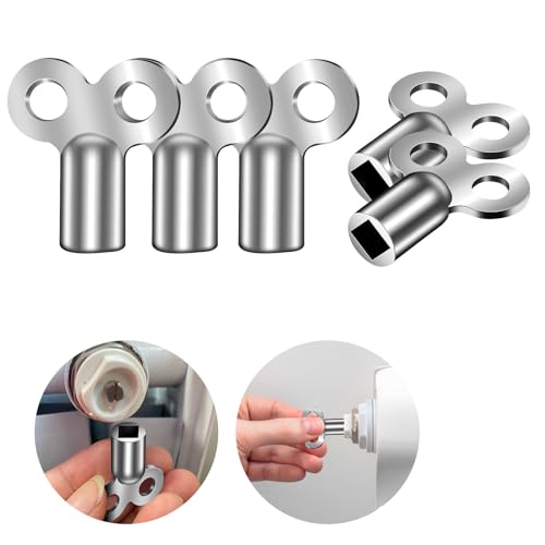 Flintronic Radiator Bleed Key, Metal Triangular Key, 5 Zinc Alloy Aluminium, Radiator Bleed Key, Radiator Valve Clock Key for Bleeding and Bleeding