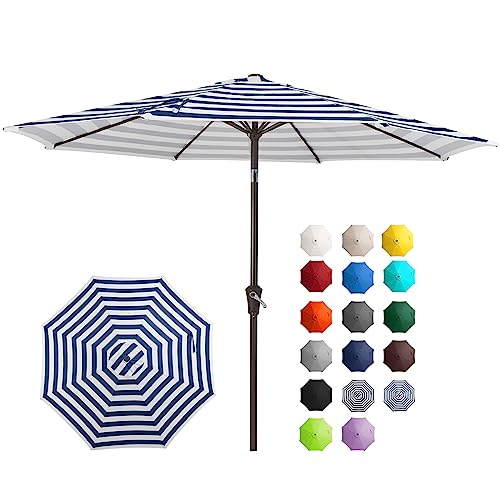 Image of JEAREY 9FT Outdoor Patio Umbrella Outdoor, Market Umbrella 8 Sturdy Ribs UV Protection Waterproof for Garden