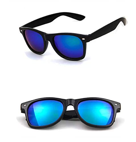No Name Ltd Gafas de sol para hombre y mujer, estilo retro, cuadradas, con espejo, estilo vintage 2019 Ibiza Festival Verde Azul Océano Taille unique
