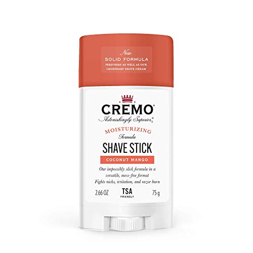 Cremo Coconut Mango Moisturizing Shave Stick for Women, Solid Mess-Free Formula, 2.66 Oz